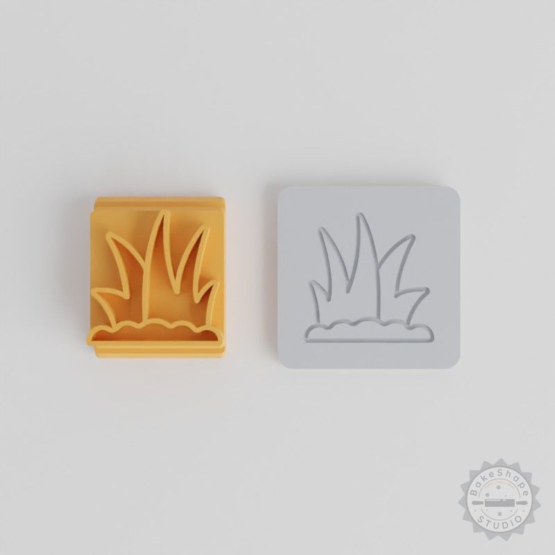 Grass Stamp Tile Set, 5 Sizes for Clay, Cookies, Fondant, Garden Grass Design