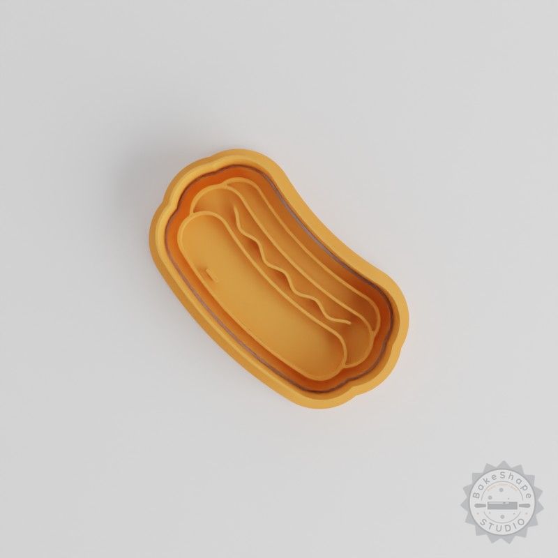 Hot Dog Shape Cutter and Stamp Set, Perfect for Cookies and Fondant, 6-Piece, S/M/L Sizes