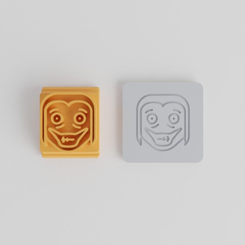 Jeff The Killer Stamp Tile Set, 5 Motif Sizes for Clay, Cookies, Fondant, Halloween Horror Emoji Design