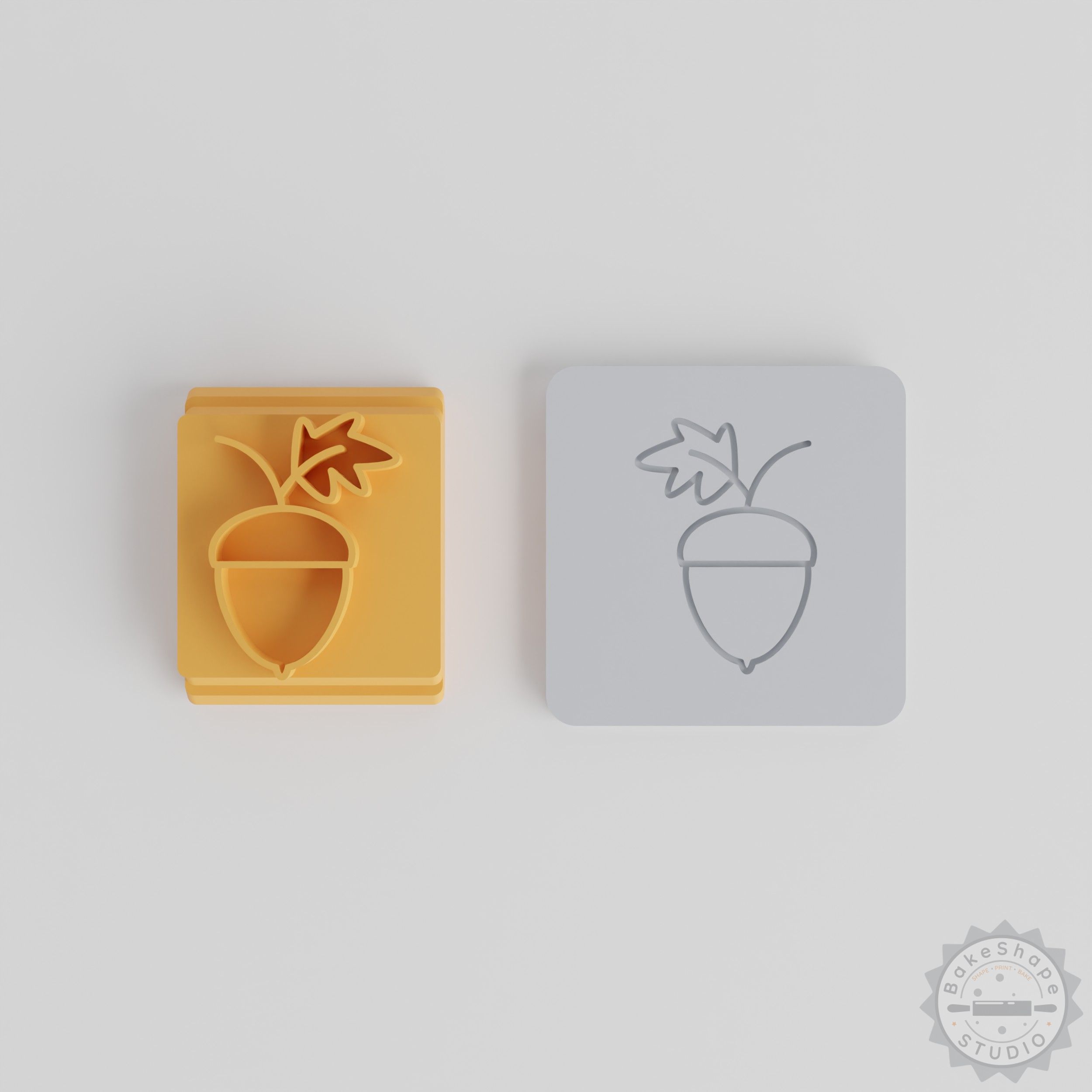 Acorn Stamp Tile Set for Clay and Cookies, 5 Sizes, Nature-Themed Baking and Craft Tool