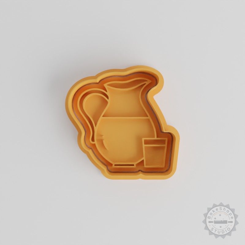 Milk Jug with Cookie Cutter Set, 6-Piece Fondant Stamp Kit, Dairy Jug, Creamer