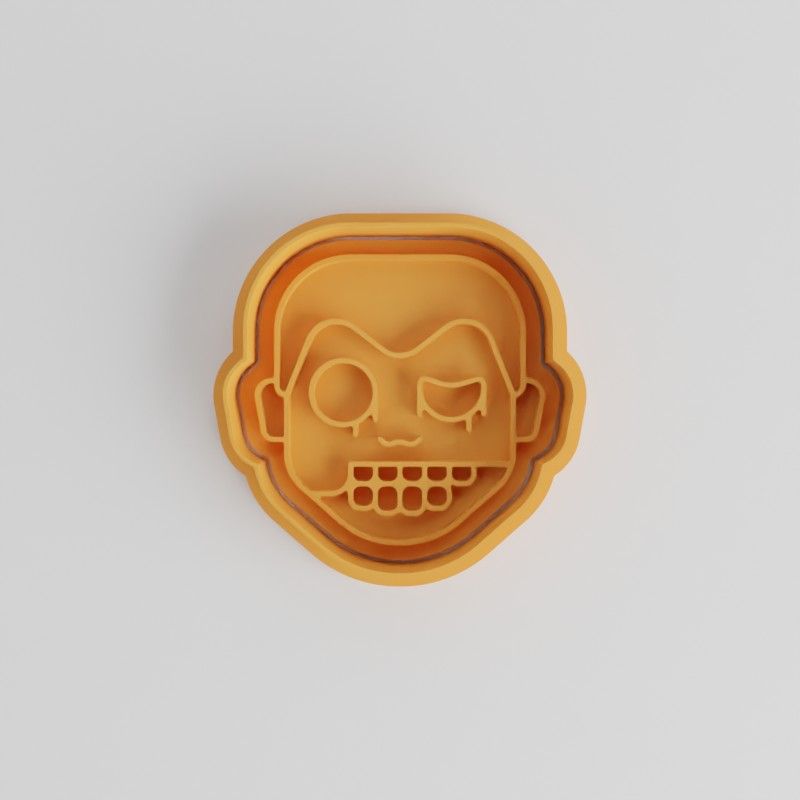 Zombie Boy Halloween Cookie Cutter Set, 6-Piece Shape and Stamp for Fondant, S/M/L Sizes