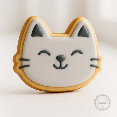 Decorated example 1 of "Happy Shape Cutter & Stamp Set, 6-Piece Cookie, Fondant Mold Pack, Sizes S/M/L"