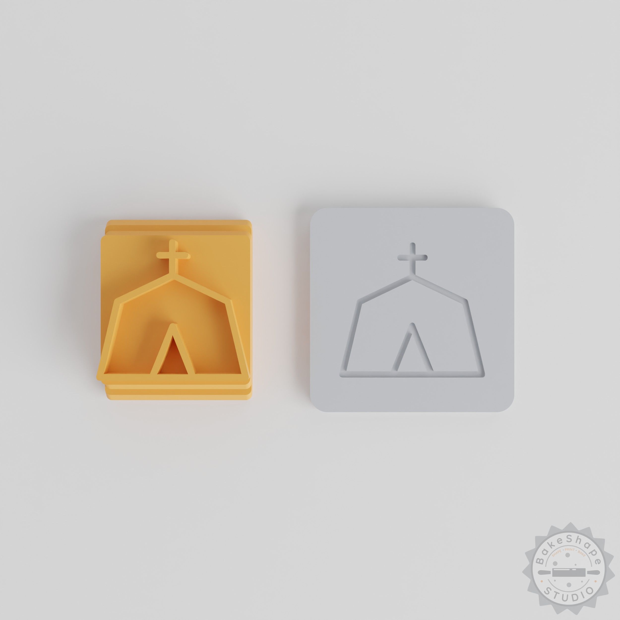 Church Stamp Tile Set, 5 Unique Sizes for Clay, Cookie, Fondant Crafting, Spiritual Design Mold Collection