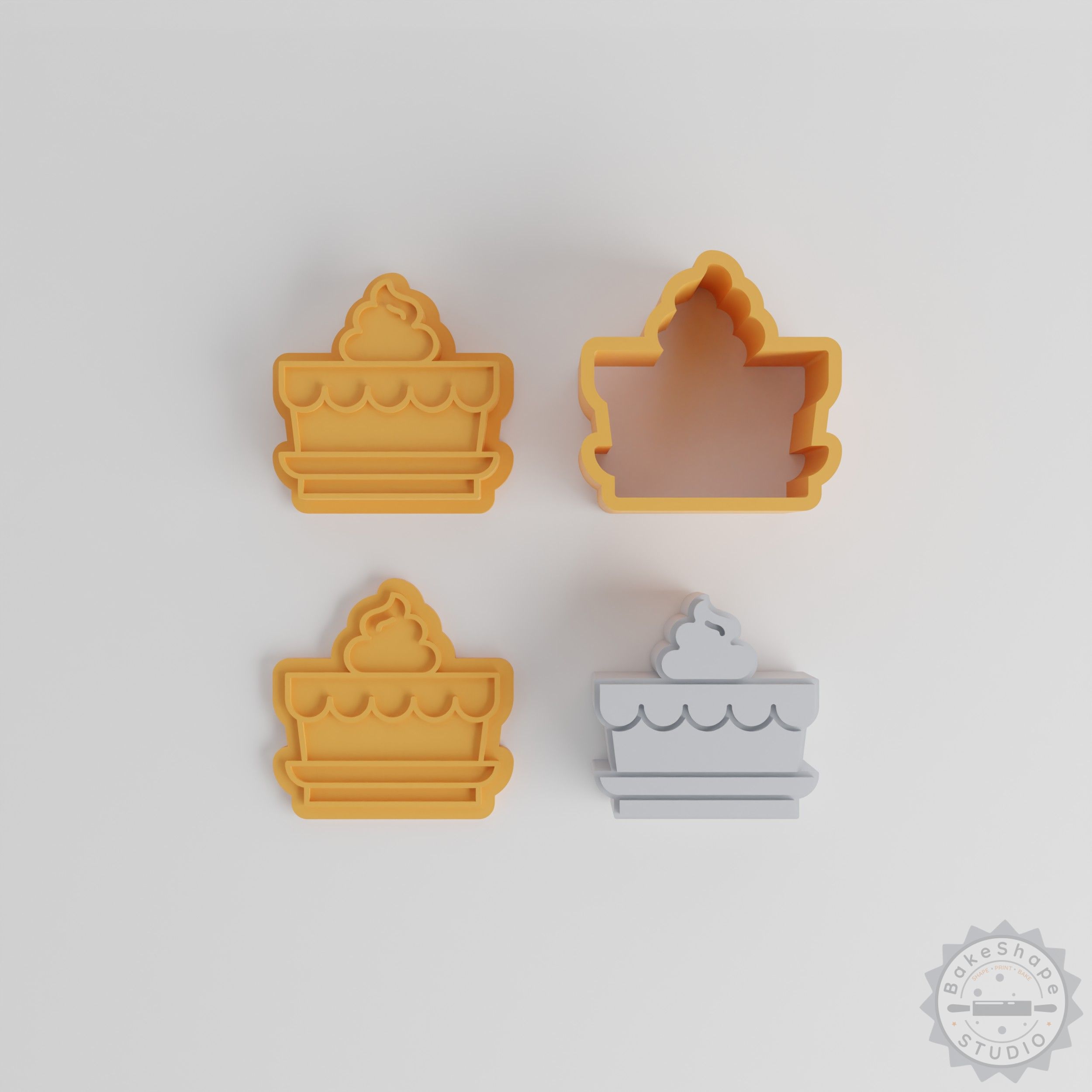 Cake Bath Bomb Mold Set, 12 Pieces, Thanksgiving-themed, Pie Slice, Dessert Treat, 4 Sizes XS/S/M/L