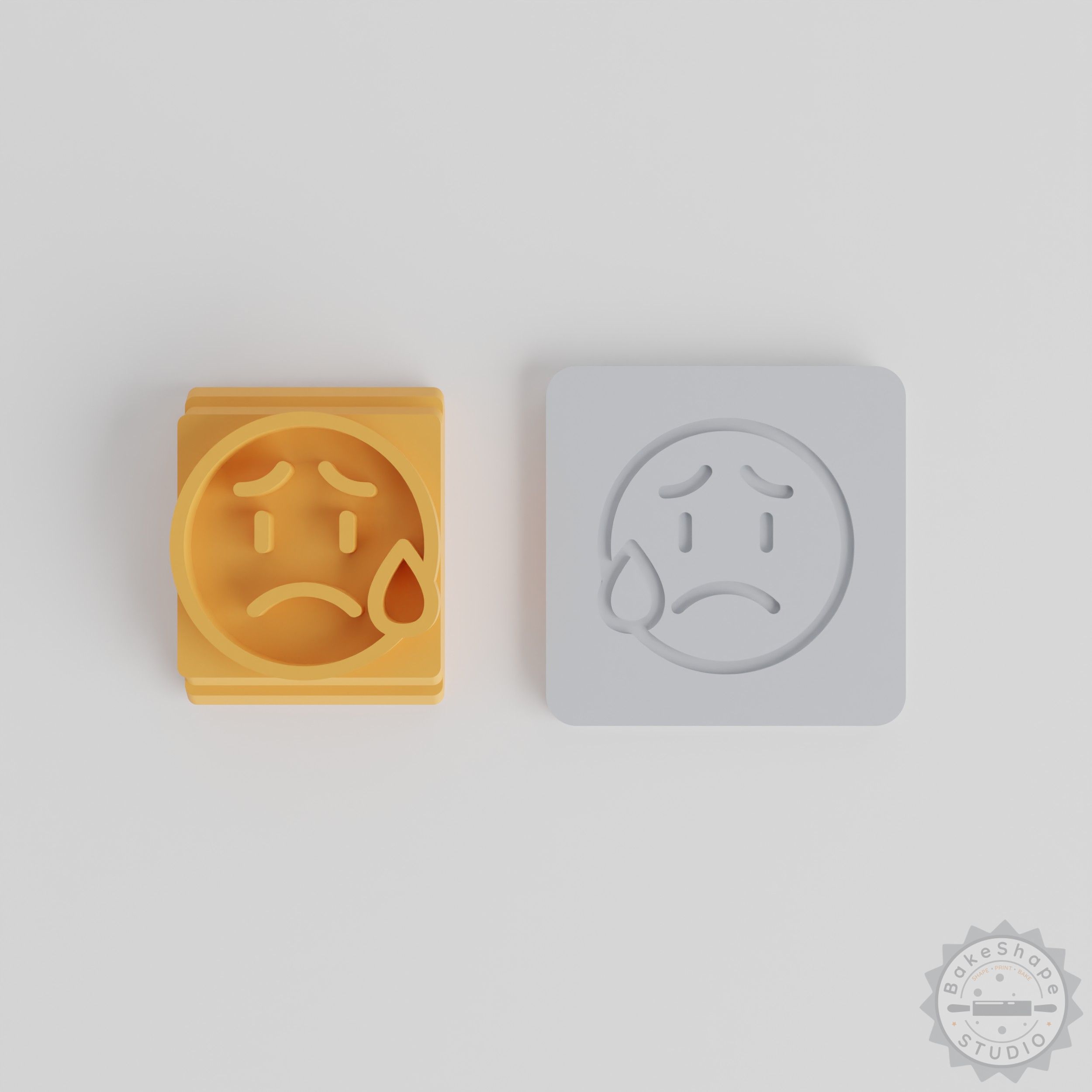 Sad Stamp Tile Set, 5 Sizes for Clay, Cookies, Fondant, Emoji Design