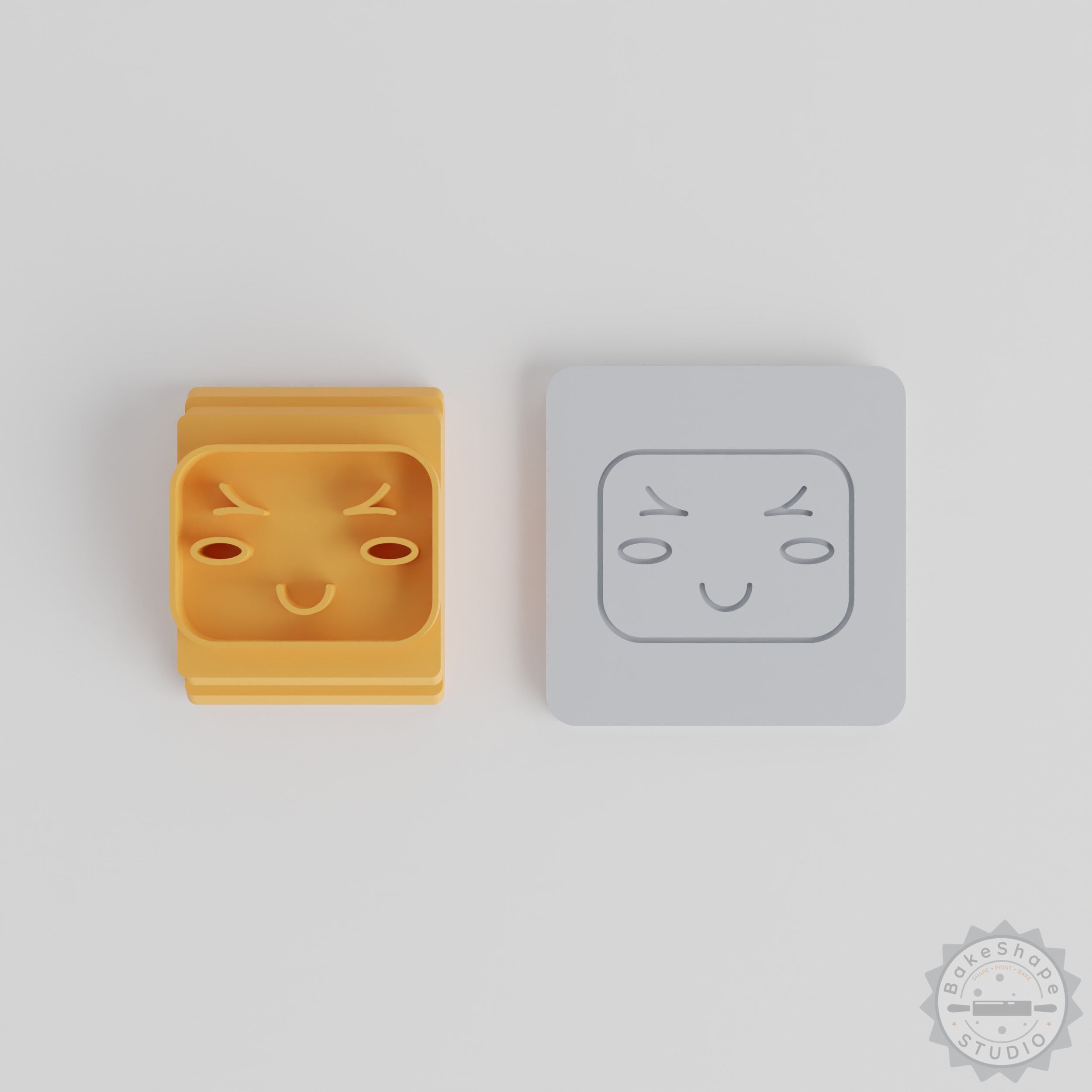Kawaii Face Stamp Tile Set, 5 Sizes (20-40mm), Cute Smiley Emoticon for Clay and Fondant