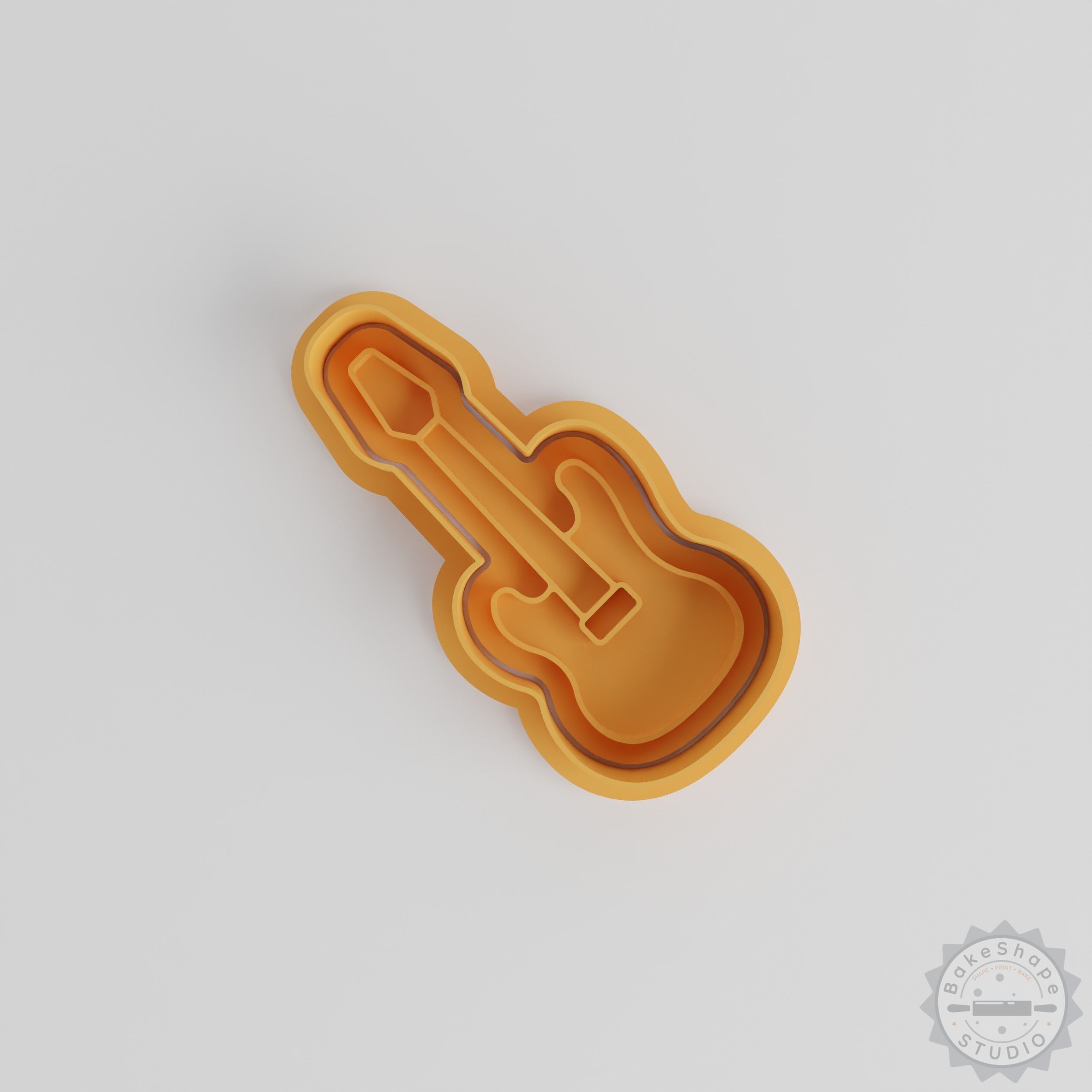 Electric Guitar Cookie Cutter Set, 6-Piece, Musical Instrument Baking Stamps, S/M/L Sizes, Fondant and Cookie Shapes