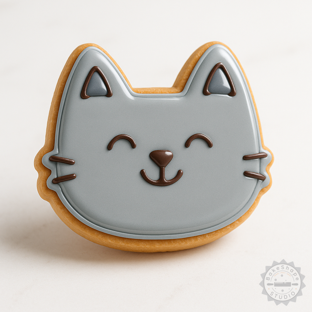Decorated example 1 of Smile Shape Cookie Cutter and Stamp Set, 6 Pieces, for Cookies & Fondant