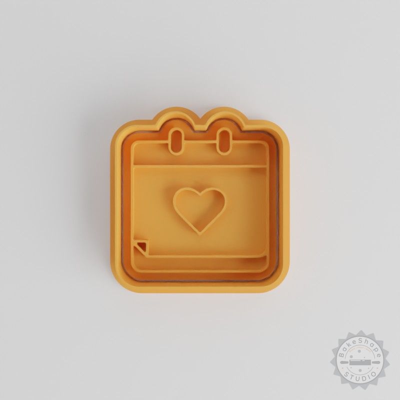 Heart Calendar with Shape Cutter Set, Perfect for Cookies and Fondant, 6-Piece S/M/L Collection