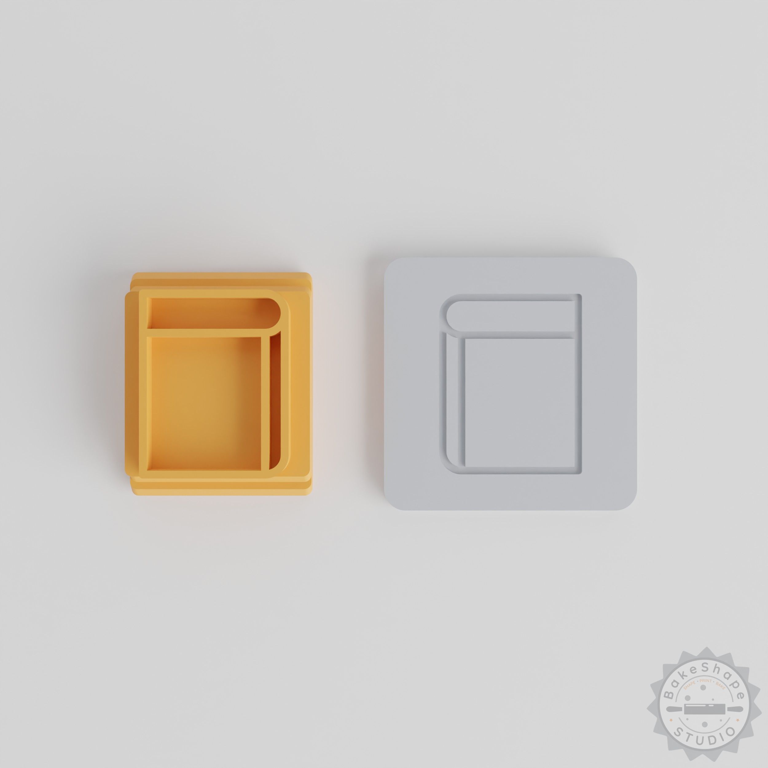 Clay and Fondant Stamp Tile Set, 5-Piece, Book Motif, 5 Sizes for Cookies