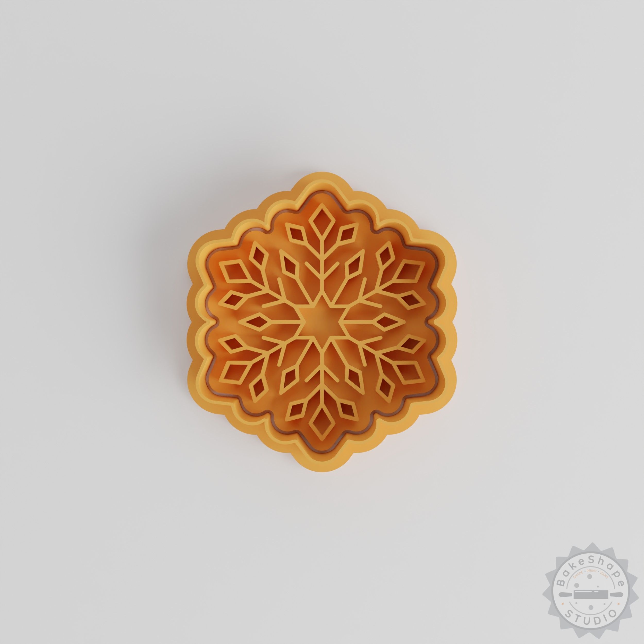 Snowflake Shape Cookie Cutter & Stamp Set, Winter Frost Design, 6-Piece, S/M/L Sizes, Perfect for Christmas Baking