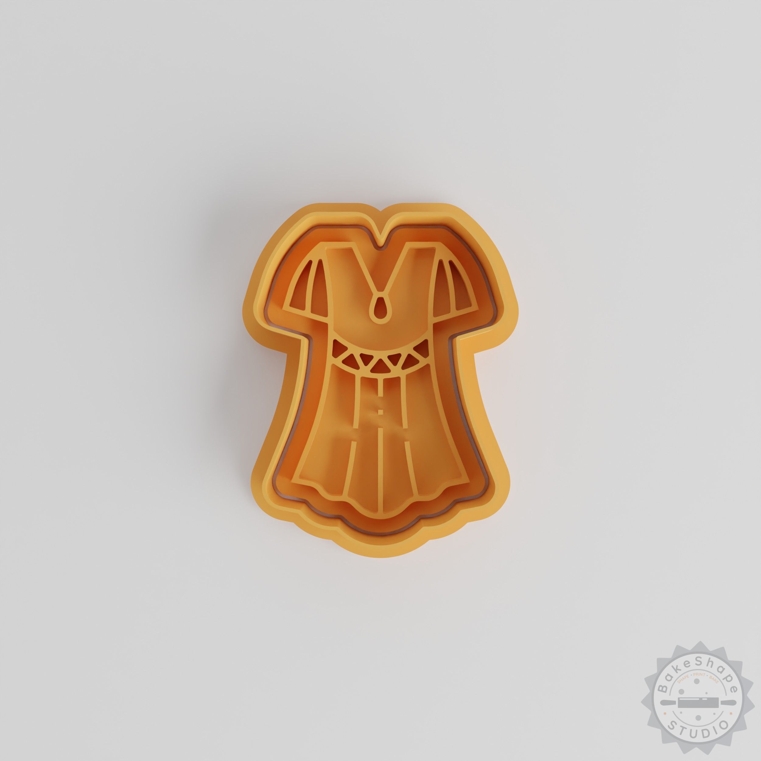 Boho Style Dress Cutter & Stamp Set, 6-Piece Cookie Fondant Tool, S/M/L