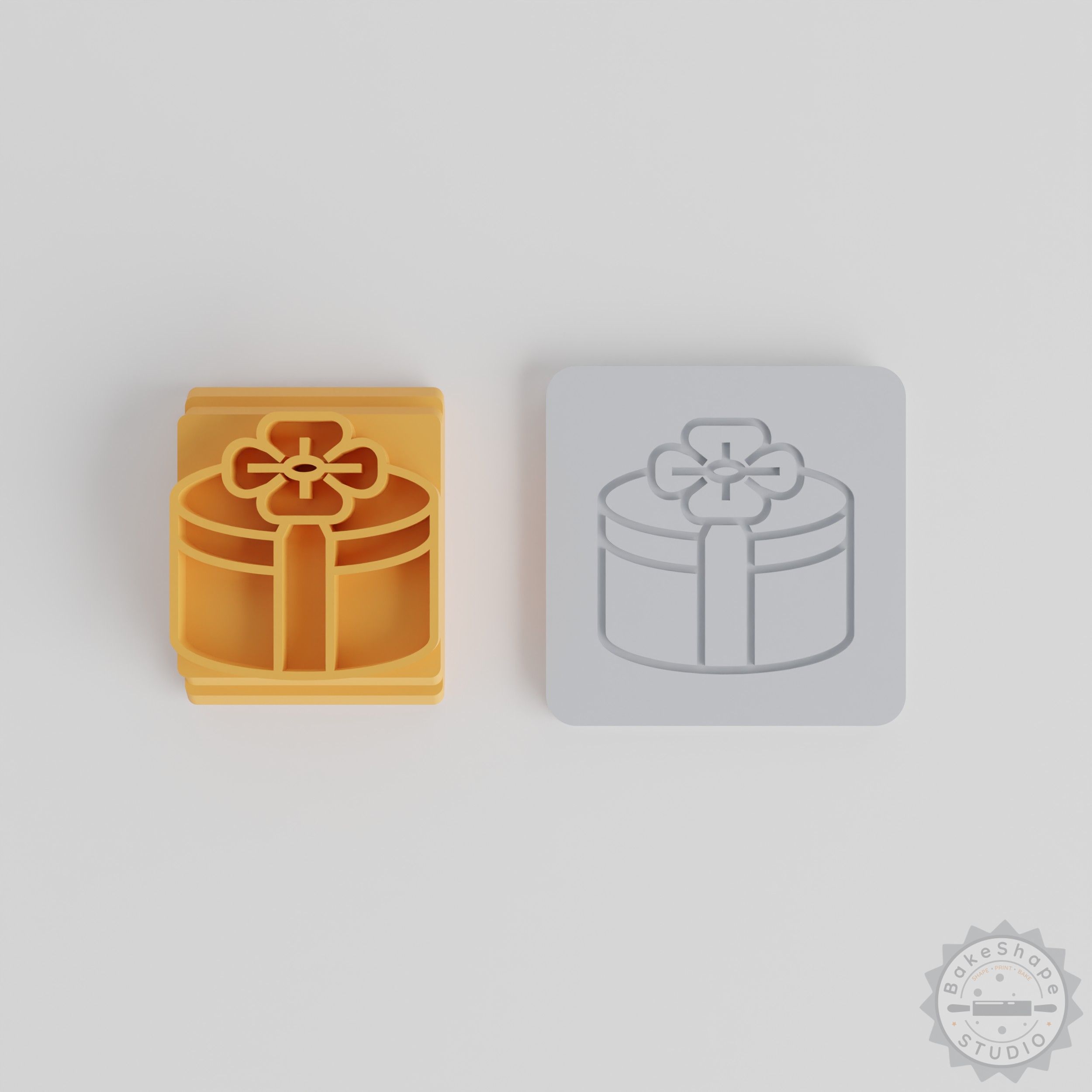 Gift Box Stamp Tile Set, 5 Sizes, Ideal for Clay, Cookie, Fondant Crafting