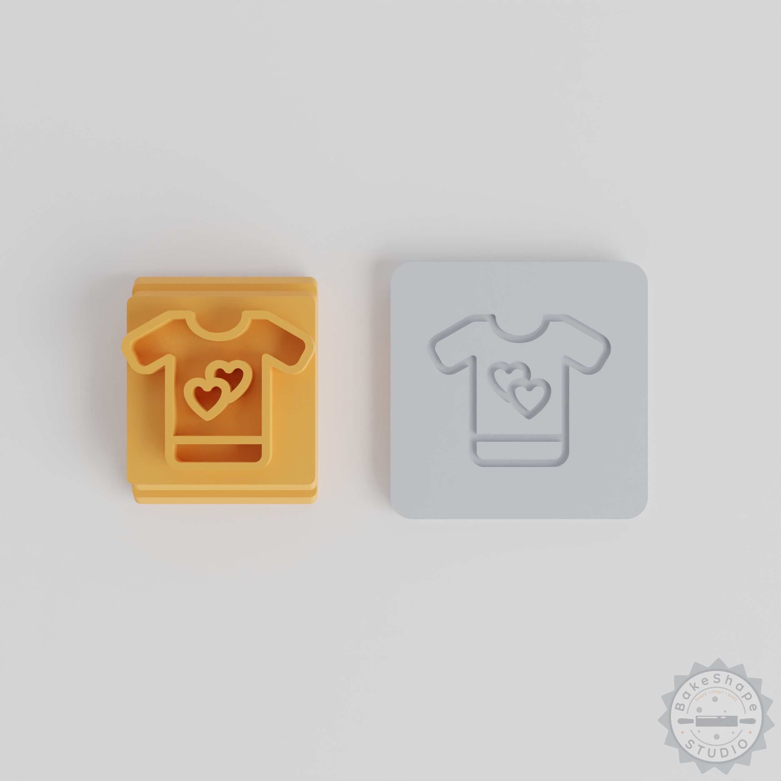 Valentine Stamp Tile T-Shirt, Casual Cotton Tee for Clay, Cookies, Fondant, Set of 5 Motif Sizes