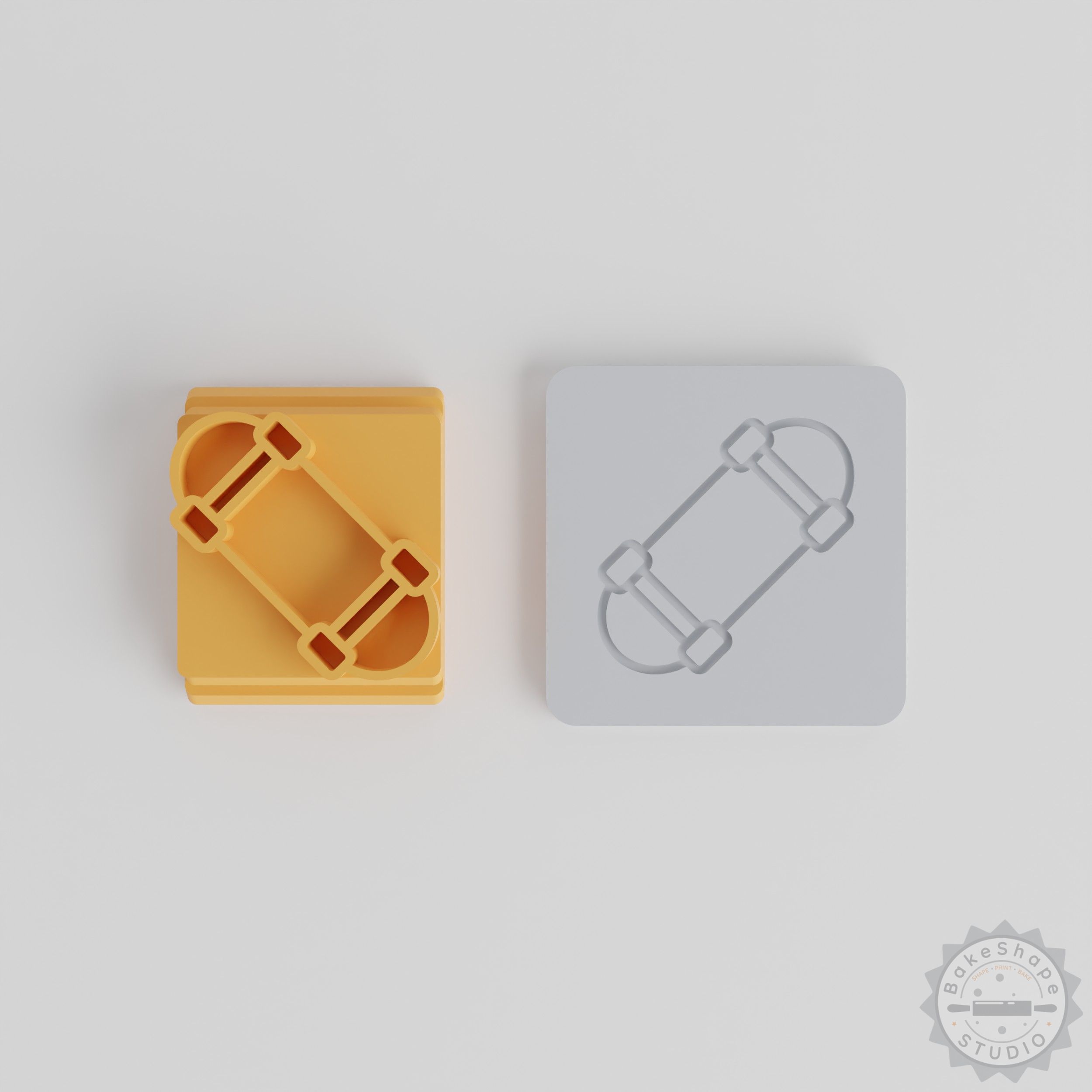 Skateboard Stamp Tile Set, Perfect for Clay & Fondant, 5 Sizes, Sports & Skateboarding Designs