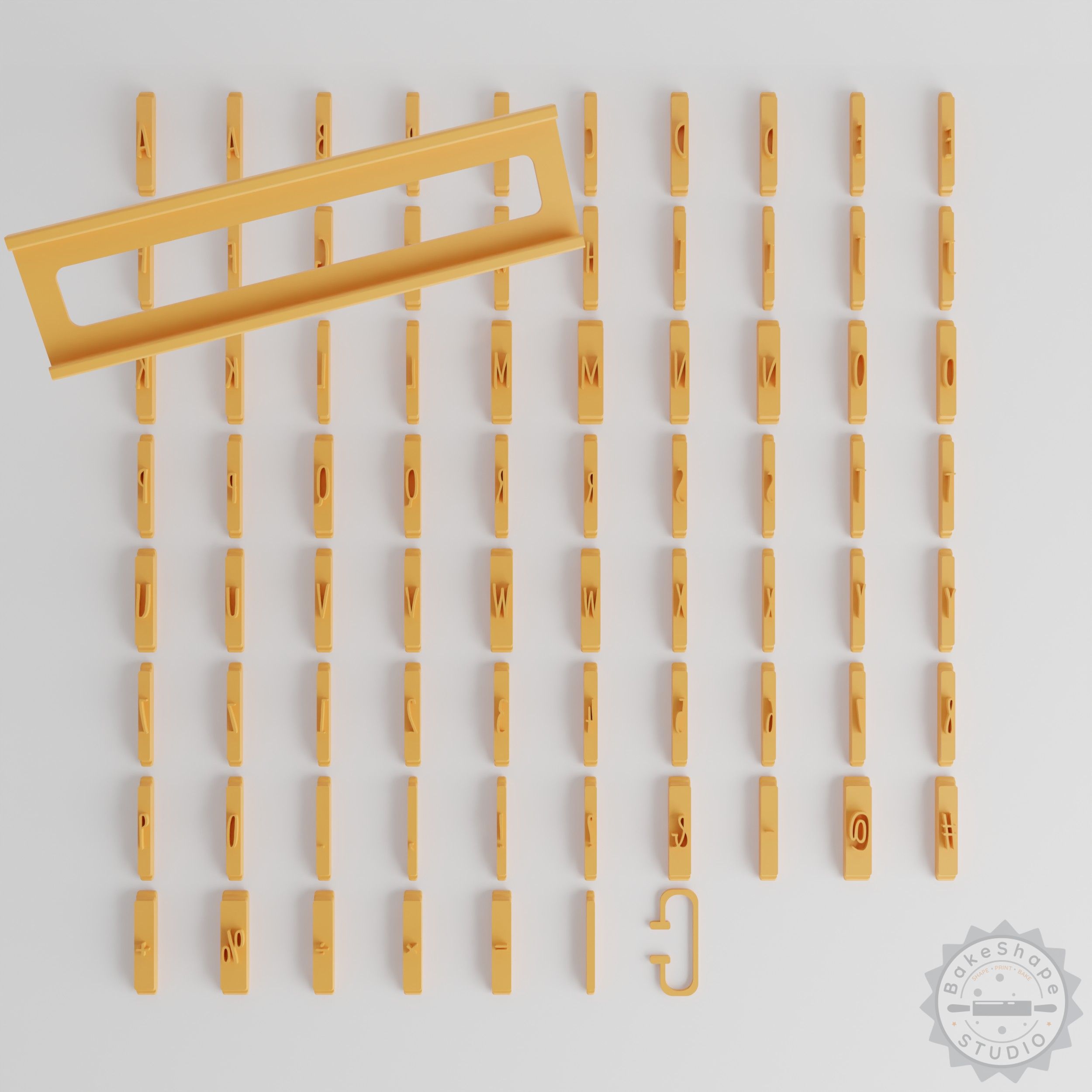 Amatic SC Bold Font Tiles Set, 80 Pieces, 1/2" Size, Perfect for Clay, Cookies, Fondant