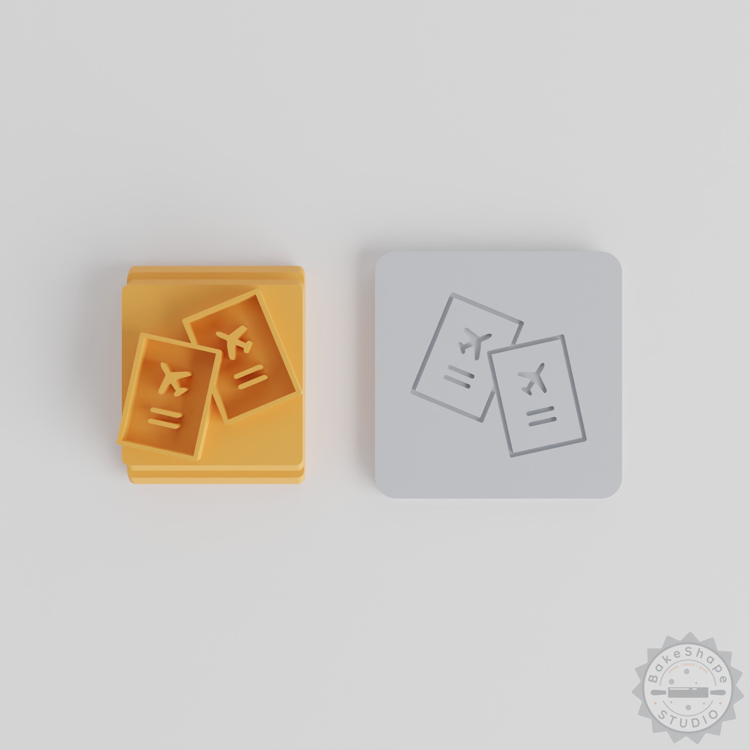 Passport Stamp Tile Set, Five Motif Sizes for Clay, Cookies, Fondant and More