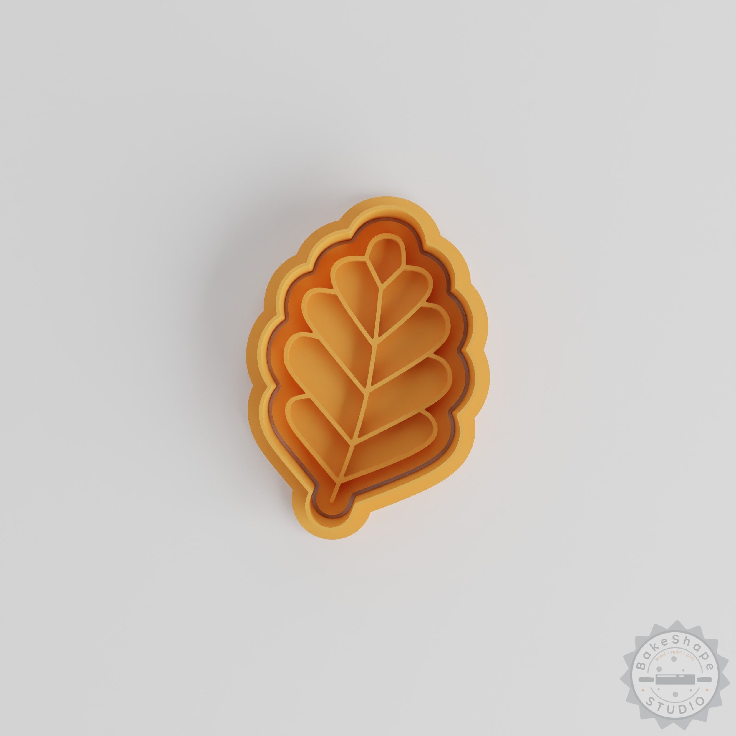 Leaf Shape Cutter and Stamp Set, Cookie and Fondant Mold, Nature-Inspired, 3 Sizes, 6 Pieces