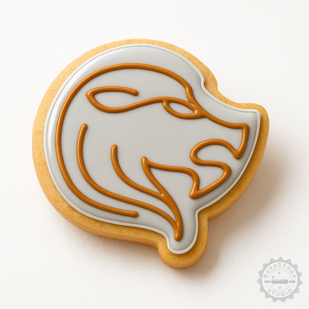 Decorated example 1 of Leo Shape Cutter and Stamp Set, Cookie and Fondant Cutting Tools, 6-Piece Astrology Lion Design