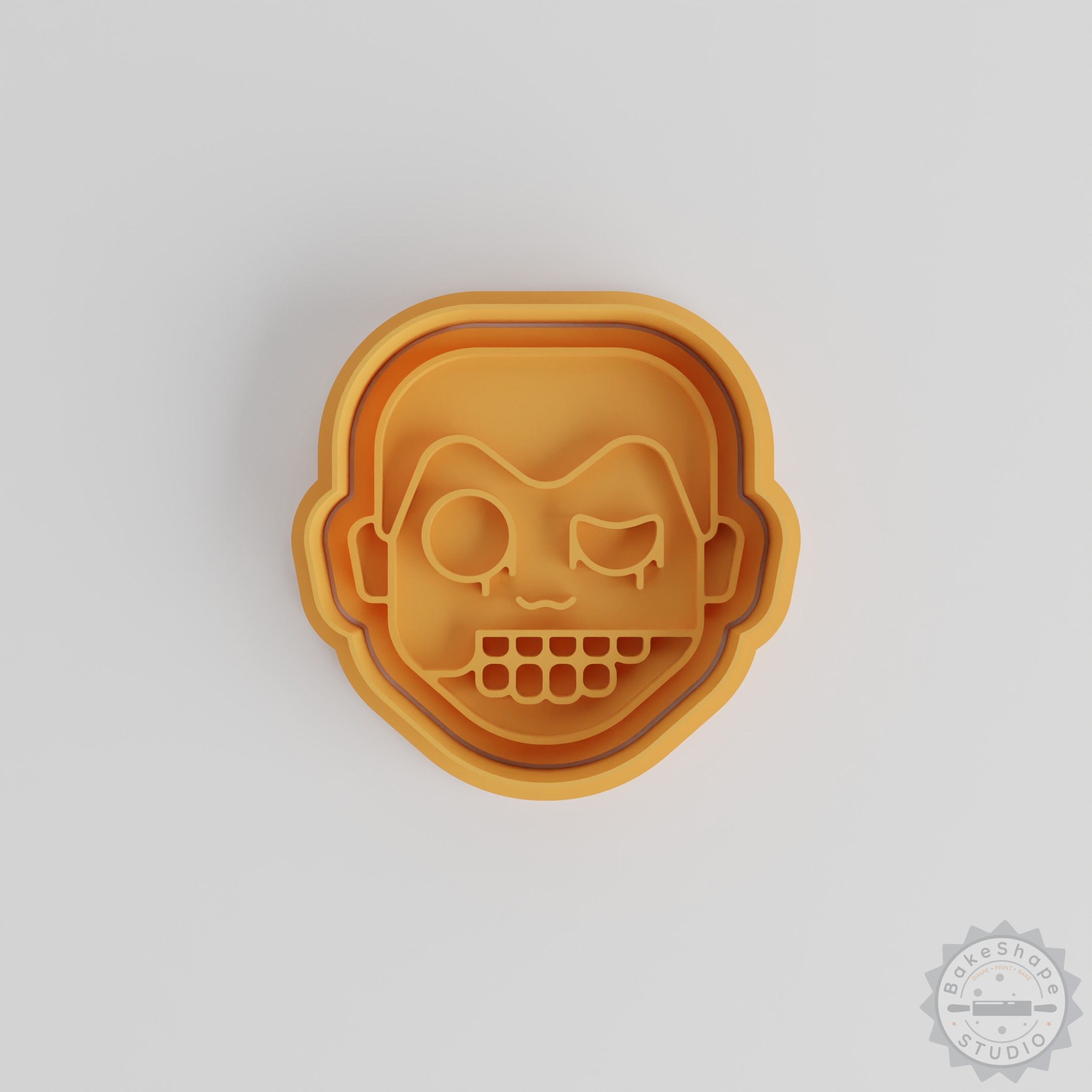 Zombie Boy Halloween Cookie Cutter Set, 6-Piece Shape and Stamp for Fondant, S/M/L Sizes