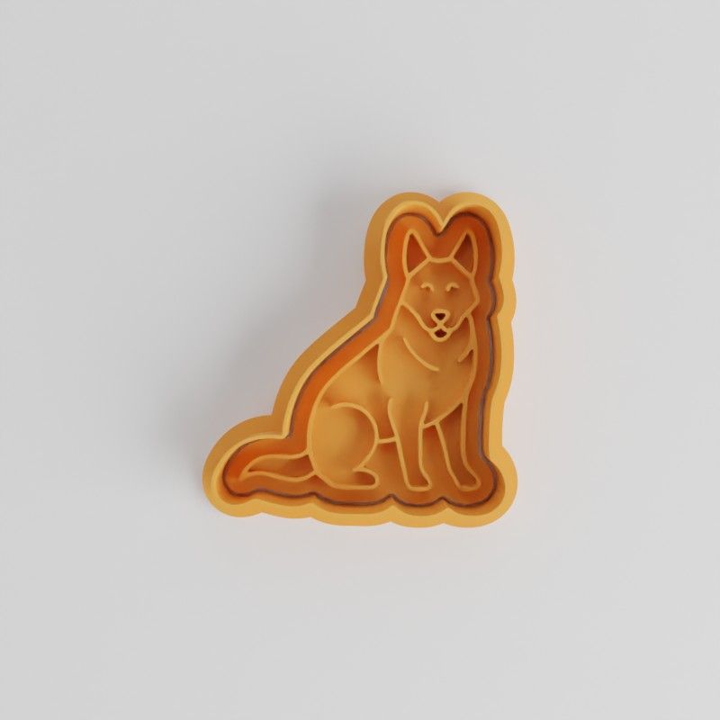 German Shepherd Cookie Cutter and Stamp Set, 6-Piece, Perfect for Cookies and Fondant, Includes Small, Medium, Large Sizes