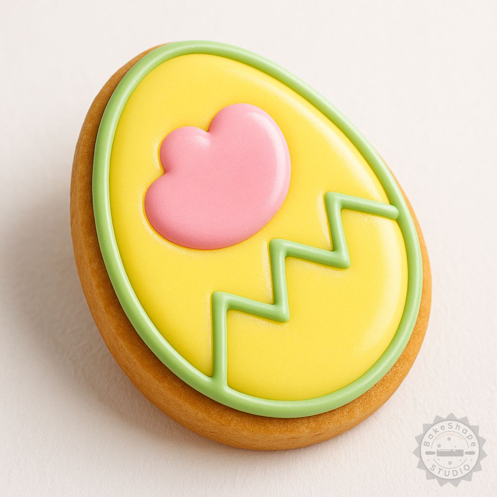 Easter Egg cookie cutter and stamp STL set in three sizes for 3D printing festive baking and decorating