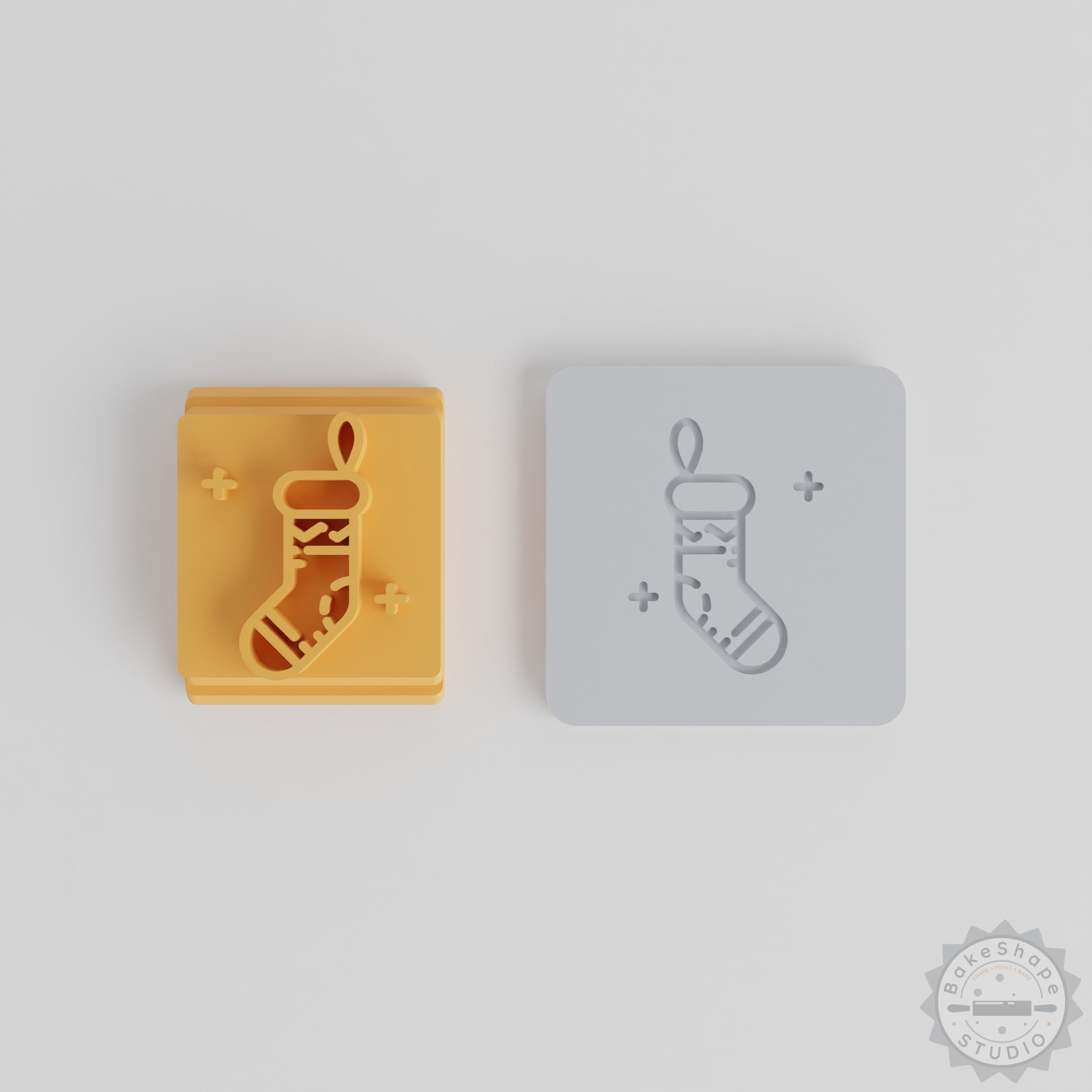 Christmas Stocking Stamp Tile Set, 5 Size Motifs for Clay, Cookie, Fondant Decoration
