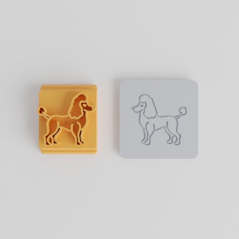 Poodle Stamp Tile Set, 5 Sizes, Perfect for Clay, Cookies, Fondant, Dog Breed Motif