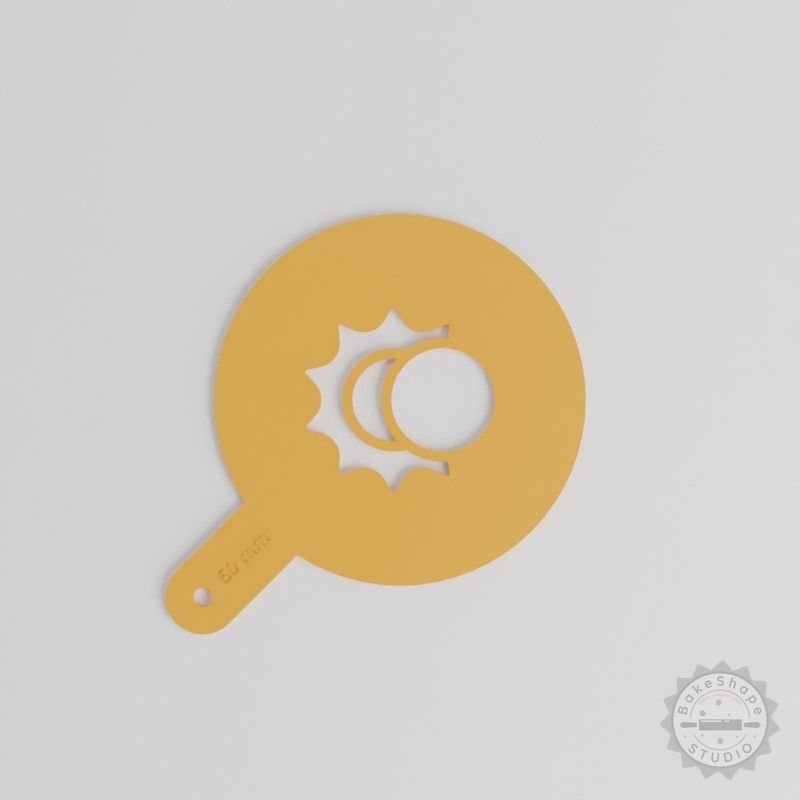 Eclipse Art Stencil Set, 5 Sizes for Coffee, Cake, Latte, and Decor, Compatible with Cocoa, Sugar, Paint