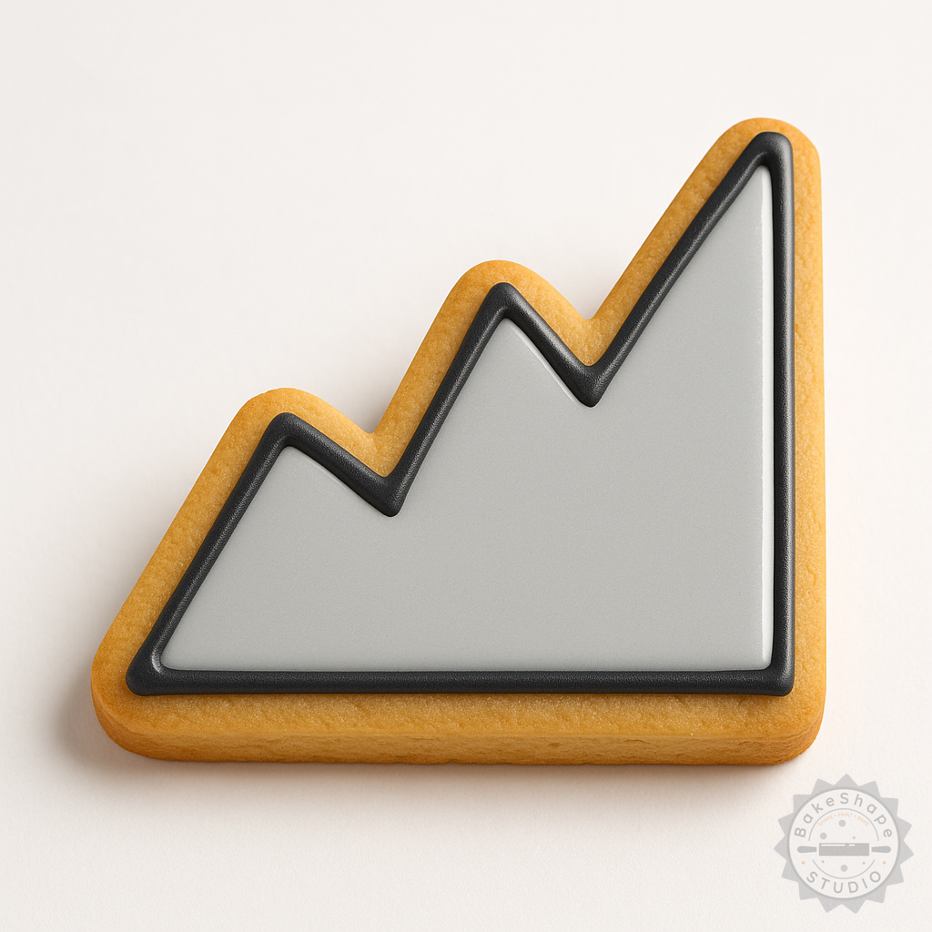 Decorated example 1 of Graph Shape Cutter and Stamp Set, 6-Piece Cookie, Fondant Baking Tools, S/M/L Sizes