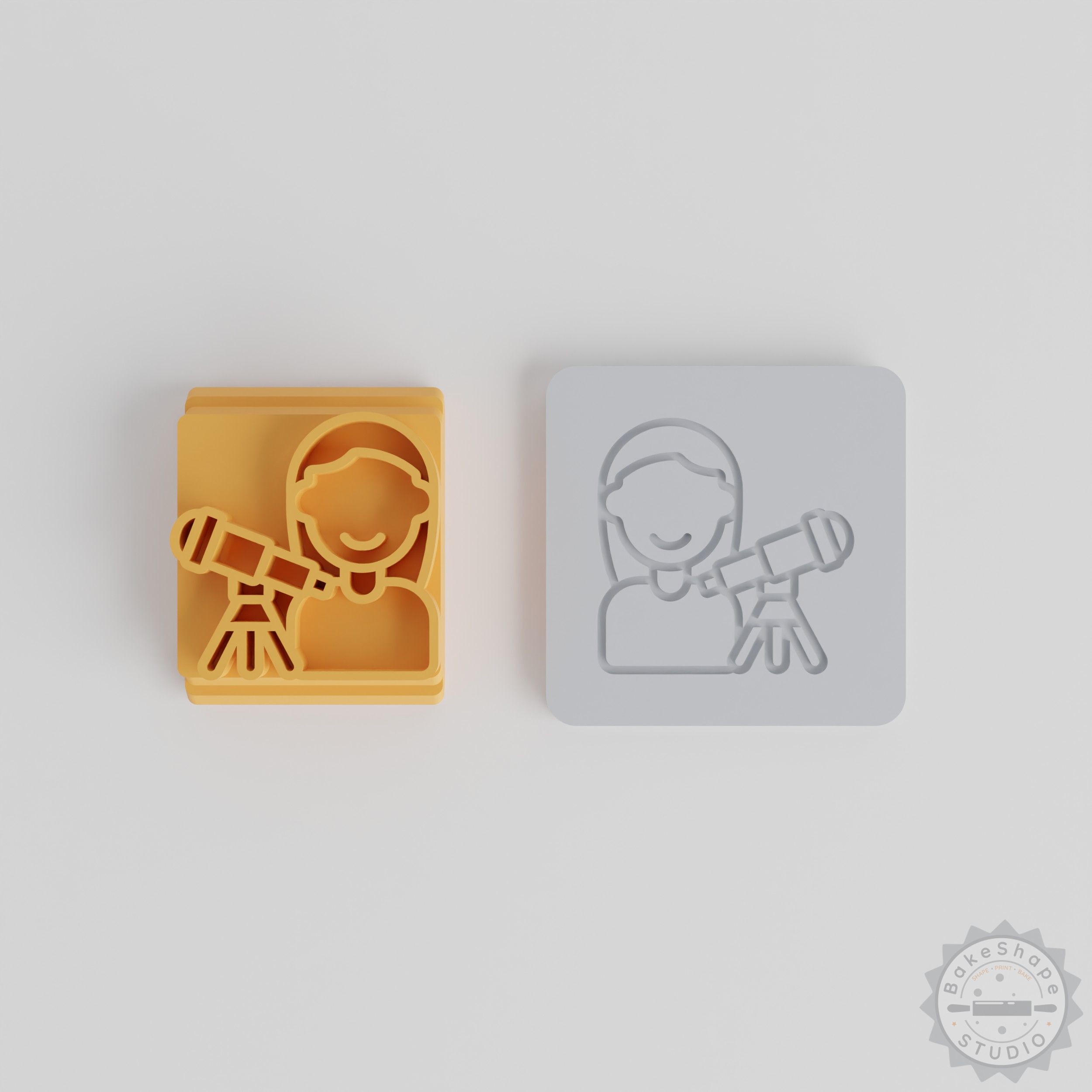 Astronomy Stamp Tile Set, 5 Sizes, Perfect for Clay, Cookies, Fondant, Space Observer Motif