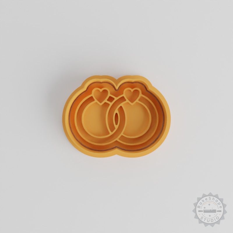 Diamond Ring Cookie Cutter Set, Shape Cutter with Stamp, Perfect for Cookies & Fondant, Multiple Sizes, 6-Piece Collection