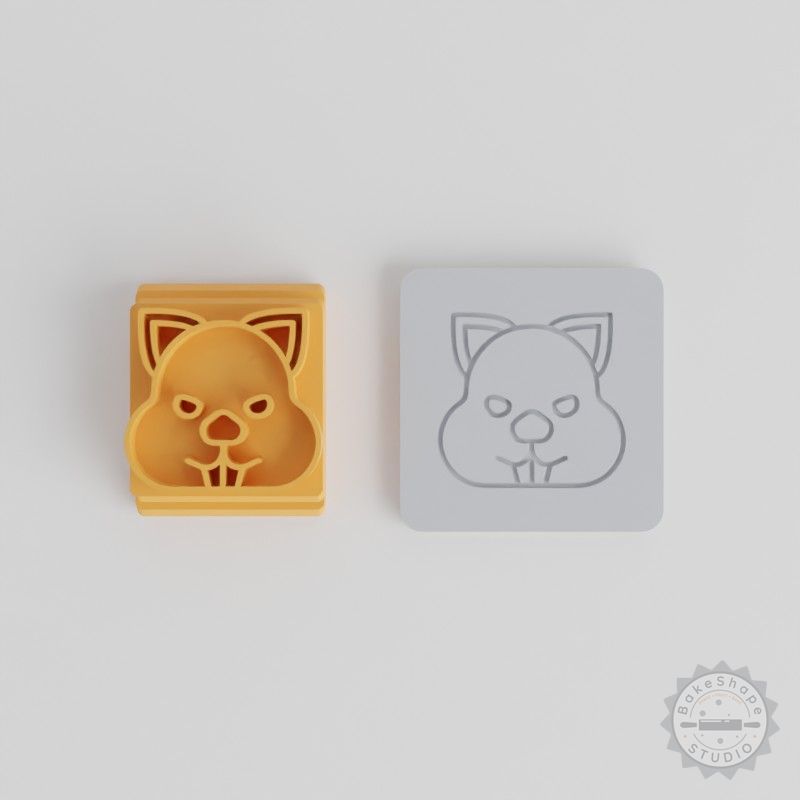 Wombat Stamp Tile Set, 5 Sizes, Perfect for Clay, Cookies, Fondant, Australian Wildlife Design