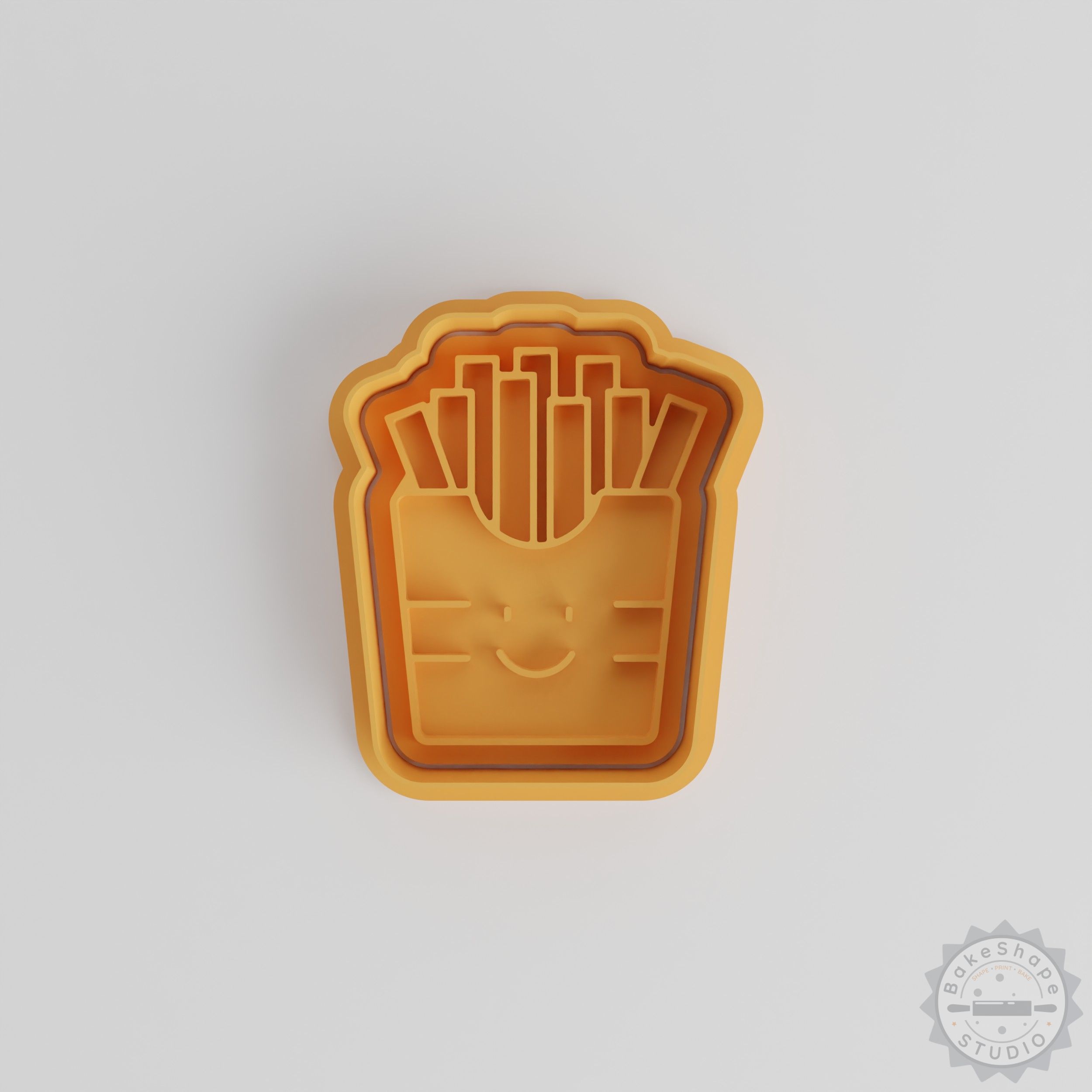 Fun Fries Shape Cutter & Stamp Set, Perfect for Cookies & Fondant, S/M/L Sizes, 6 Pieces