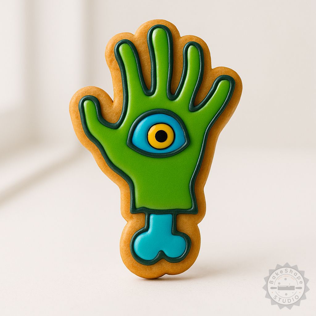 Zombie Hand cookie cutter and stamp STL set for 3D printing Halloween themed baked goods