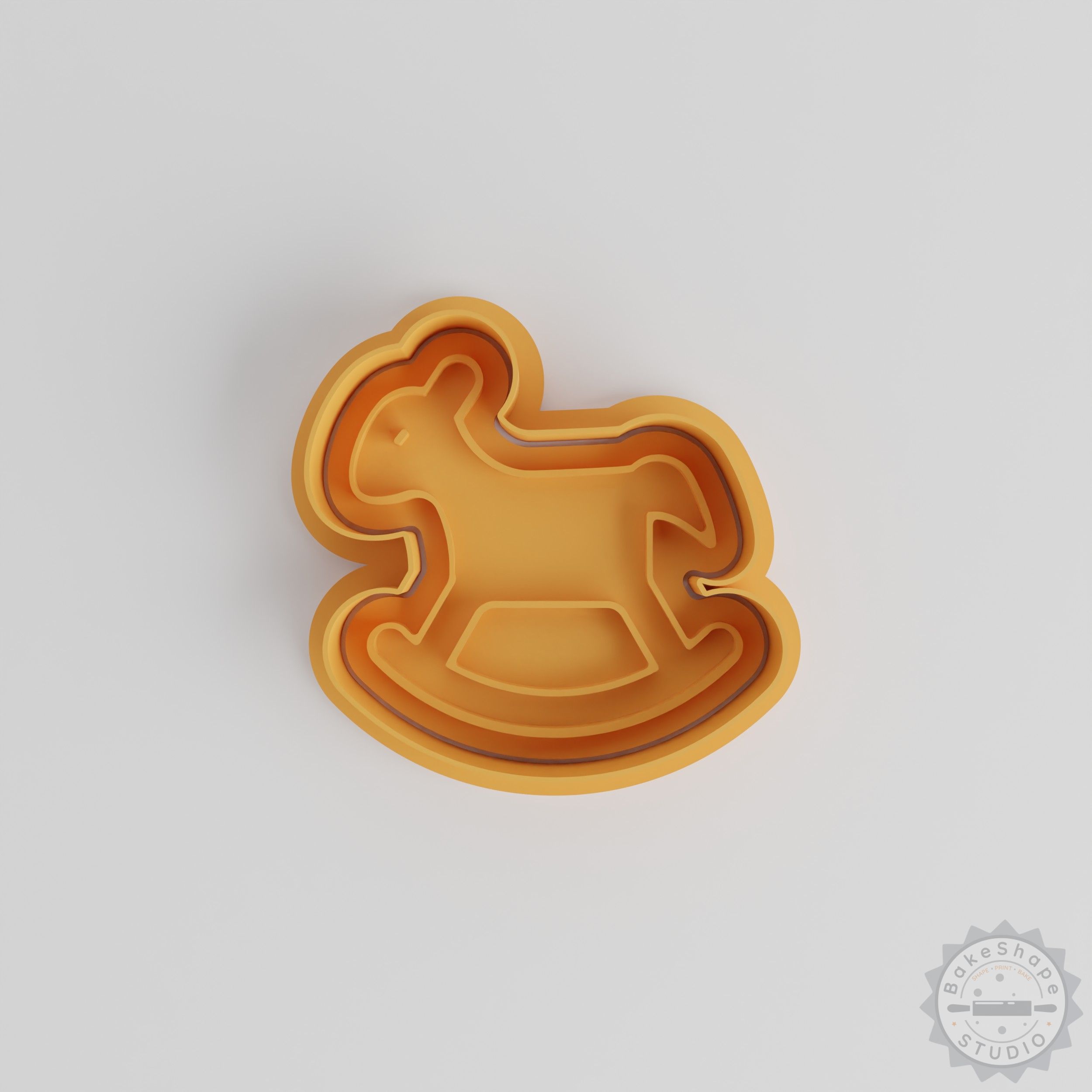 Rocking Horse Cookie Cutter and Stamp Set, 6-Piece, S/M/L Sizes, Party Celebration Baking Tool