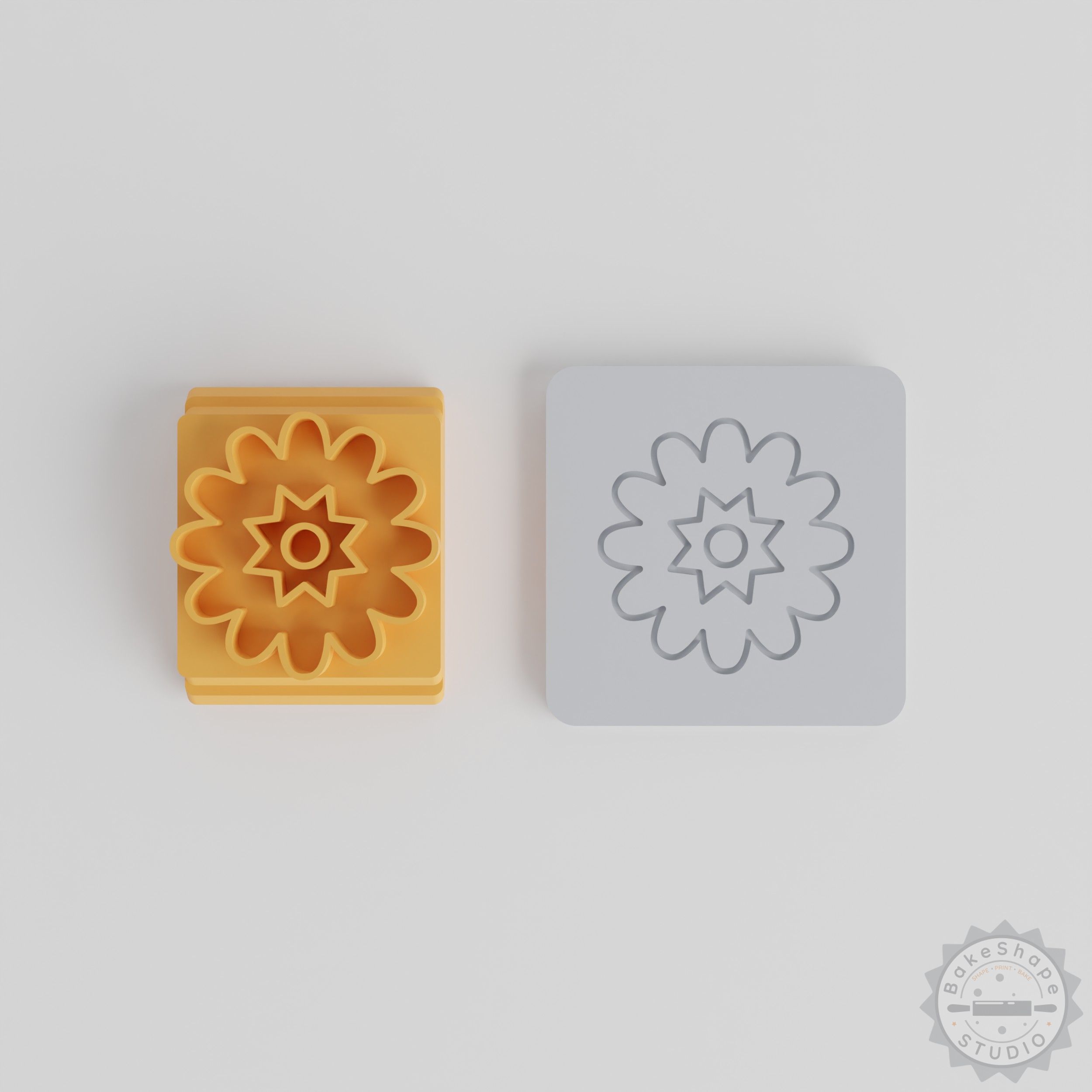 Daisy Stamp Tile Set, 5 Sizes for Clay, Cookies, Fondant, Floral Blossom Design