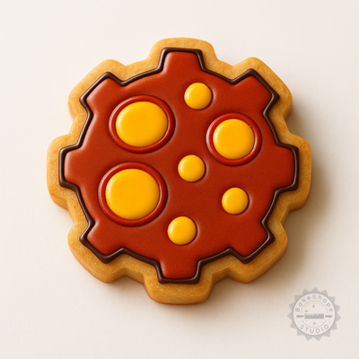 Decorated example 1 of Meteor Cookie Cutter & Stamp Set, Shapes for Space-Themed Cookies, Fondant, 3 Sizes