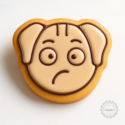 Decorated example 1 of Thinking Dog Shape Cutter Stamp Set, 6 Pieces for Cookies, Fondant, Includes S/M/L Sizes