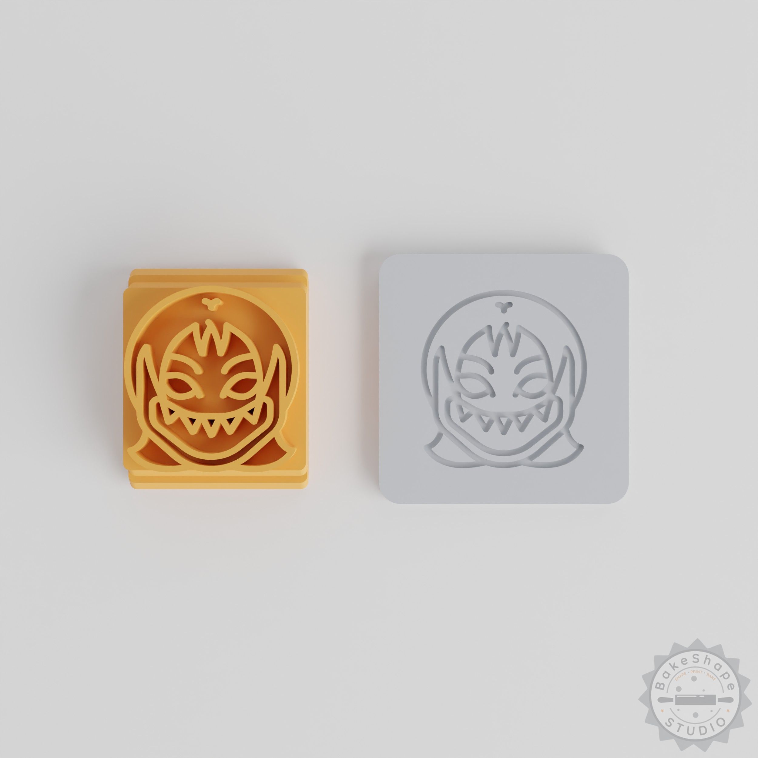 Demon Girl Stamp Tile Set, 5 Sizes, Perfect for Clay, Fondant, Cookies - Halloween Horror Design