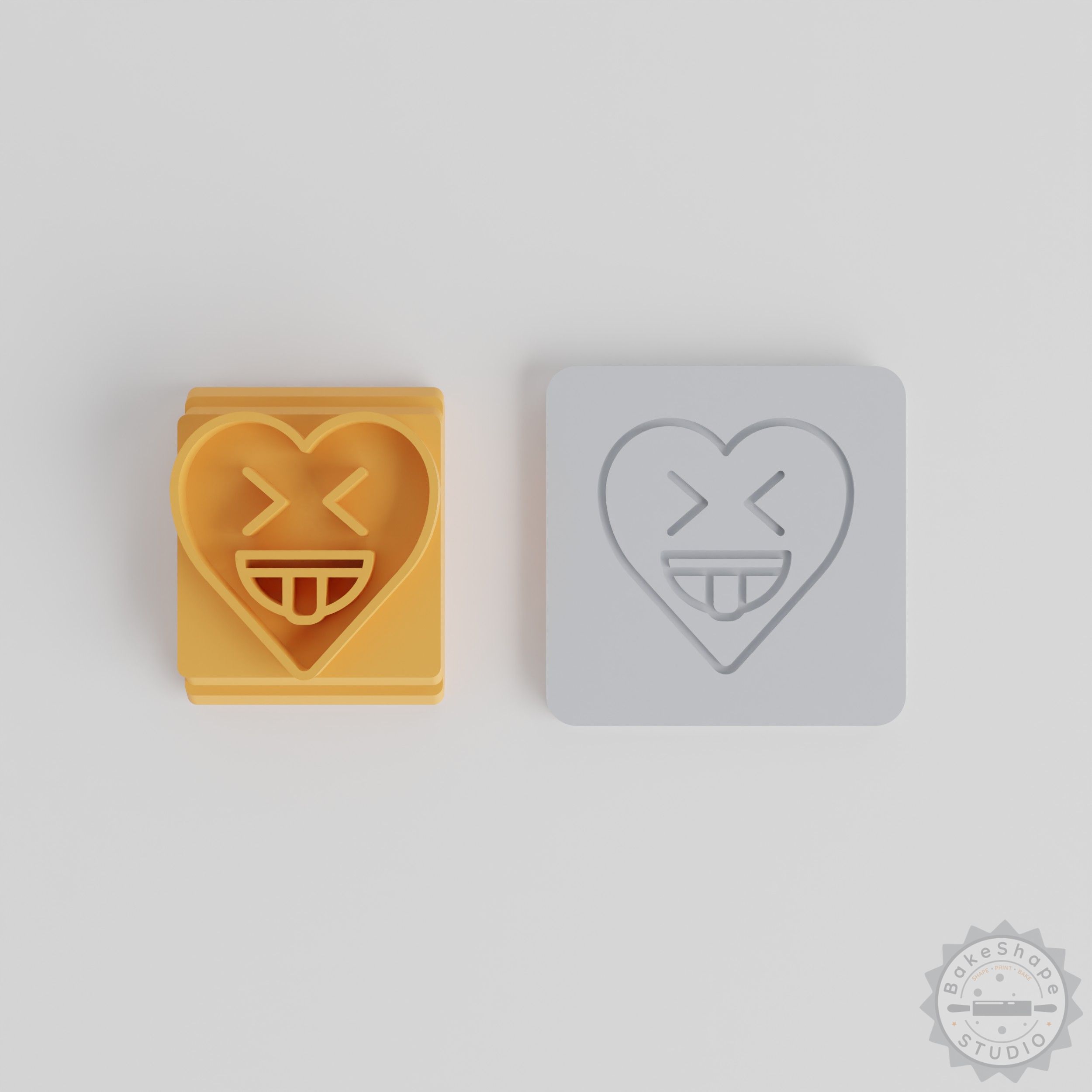 Funny Face Stamp Set, Heart Emoji Designs, 5 Sizes for Clay, Cookies, Fondant