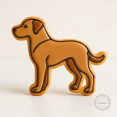 Decorated example 1 of Rhodesian Ridgeback Shape Cutter & Stamp Set, Cookie & Fondant Tool, 6 Pcs, Dog Breed Designs, S/M/L Sizes