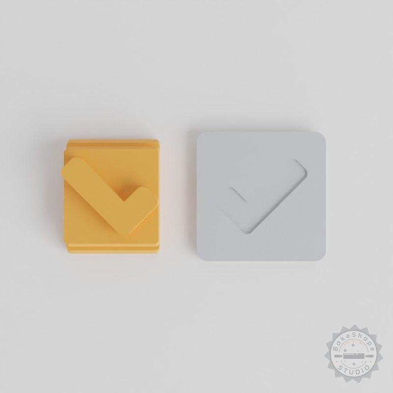 Check Stamp Tile Set, 5 Sizes for Clay, Cookies, Fondant, Right Mark, Verification Symbol