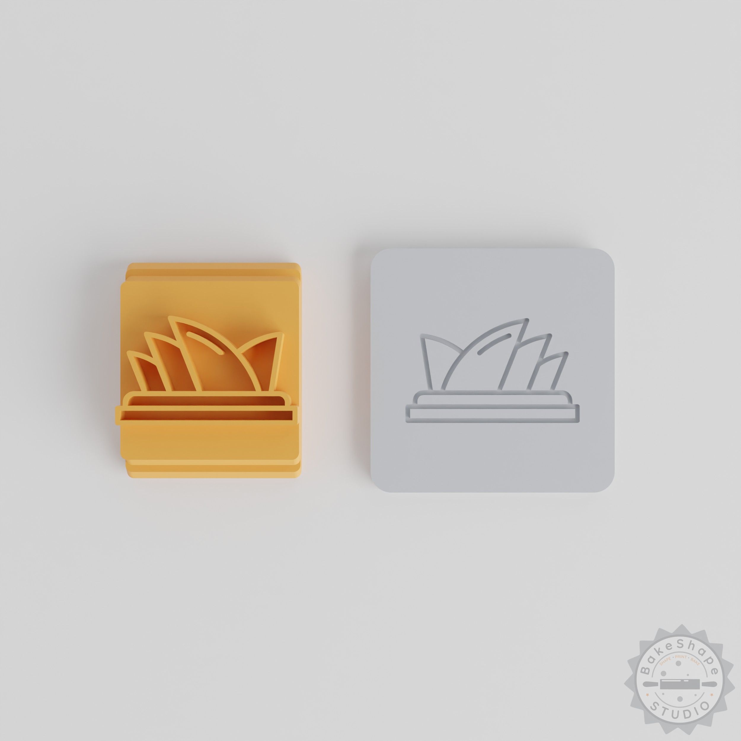 Sydney Opera House Stamp Tile Set, 5 Motif Sizes for Clay, Cookies, Fondant, Iconic Australian Architecture