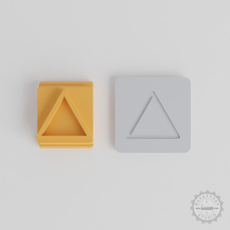 Triangle Stamp Tile Set for Clay, Cookies, Fondant - 5 Pieces, 5 Sizes (20-40mm) Geometric Design