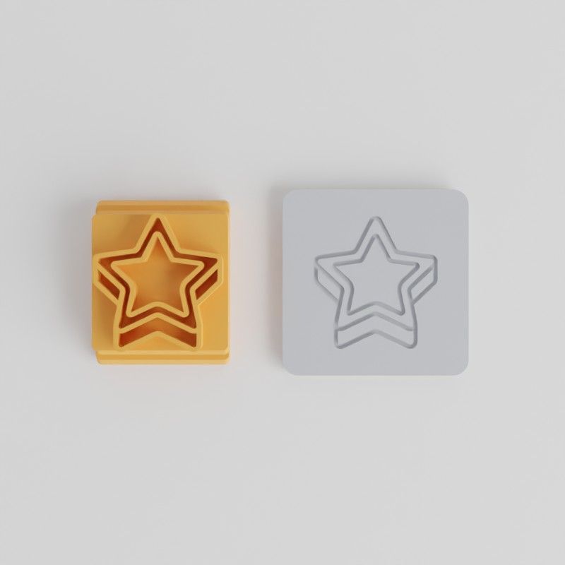 Star Stamp Tile Set for Clay, Cookies & Fondant - 5 Sizes in One Design