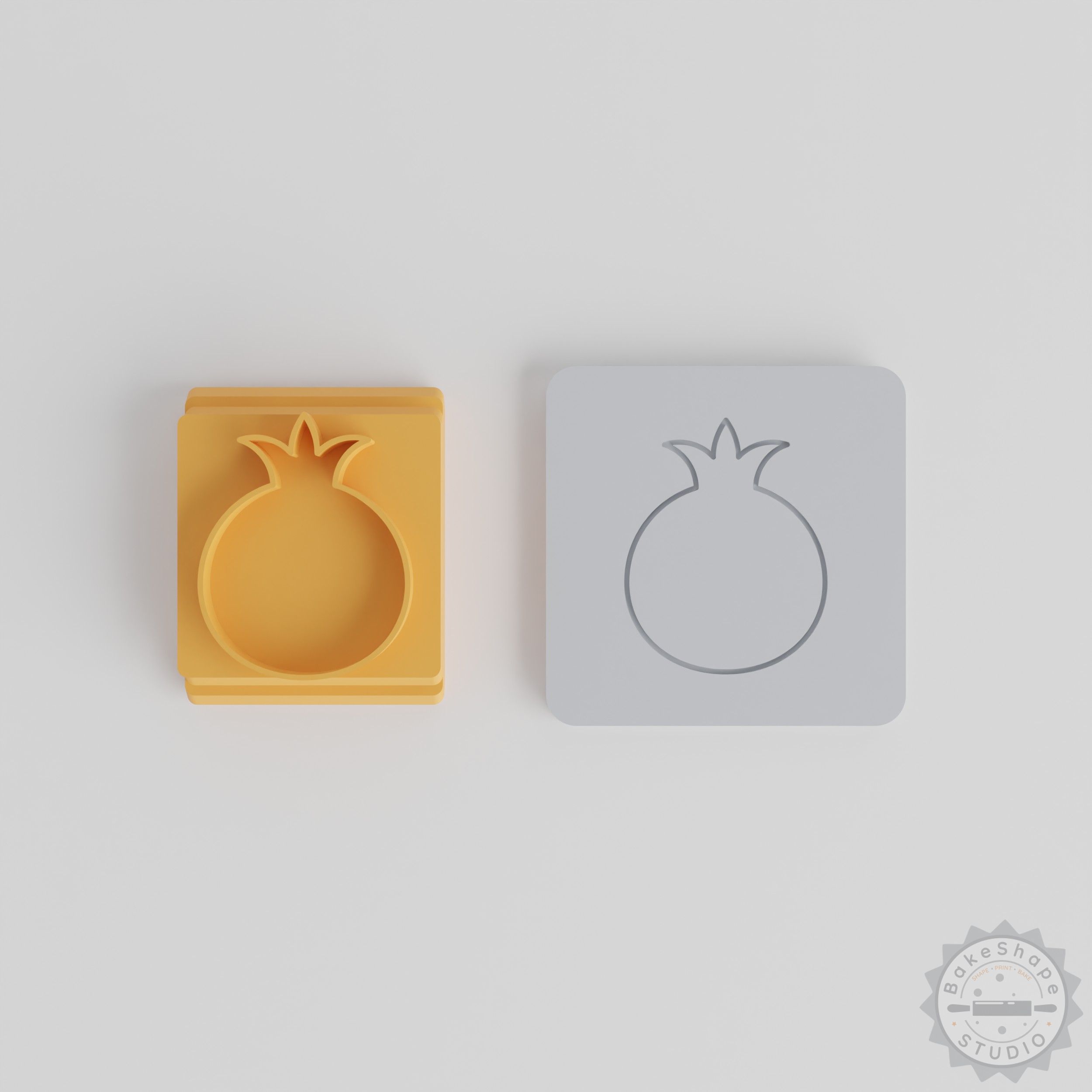 Pomegranate Stamp Tile Set for Clay and Fondant, 5 Sizes (20-40mm)