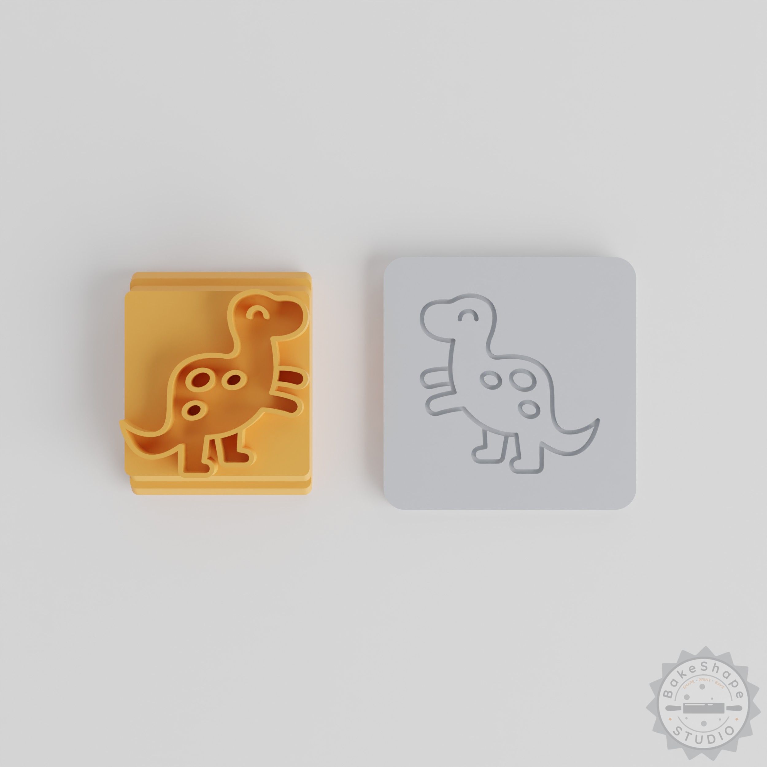 Dinosaur Stamp Tile Set for Clay, Cookies, Fondant - 5 Sizes 20-40mm, Prehistoric Creature Design