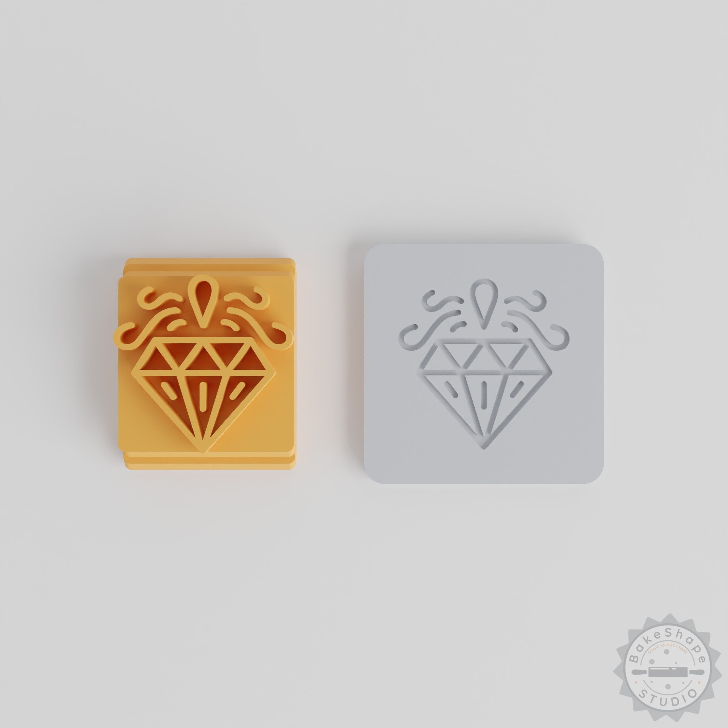 Diamond Stamp Tile Set, Sugar Skull Design, 5 Sizes, Perfect for Clay, Cookies, Fondant
